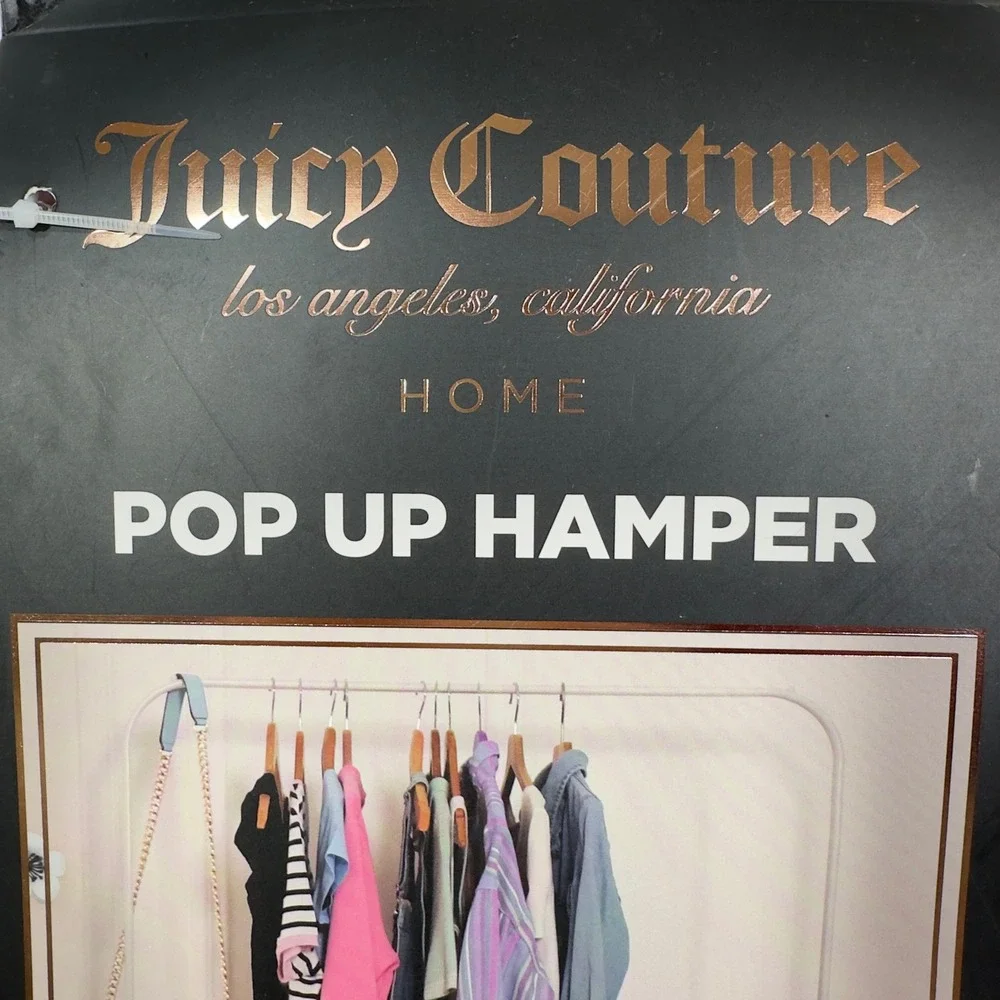 New Juicy Couture Home Pop Up Hamper Pink Leopard Print Collapsible Mesh Closure